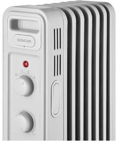 Sencor - Olejový ohrievač so 7 rebrami, 600/900/1500 W, 230 V, biely