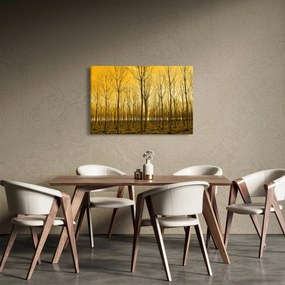 Obraz lesa pri západe slnka (90x60 cm)