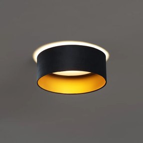 Moderné stropné svietidlo čierne zamatové 40 cm vrátane LED 3-krokového stmievania - Sue