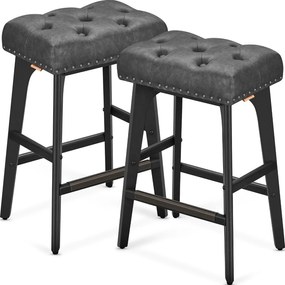 Barové stoličky 66 cm 2ks- čierna ekokoža