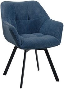 Jedálenská stolička Jordi Cord - modrá