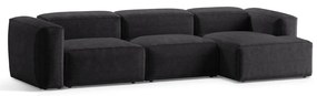 Tmavosivá menčestrová rohová pohovka (pravý roh/s leňoškou) Bergamo – Cosmopolitan Design