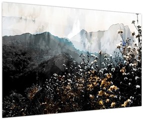 Obraz - Ilustrácie divokých kvetov (90x60 cm)
