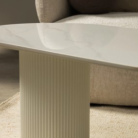 Konferenční stolek Apulias 120 cm bílý/mramor