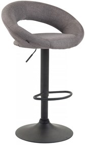 Barová stolička Olinda - látka, čierny rám - sivá