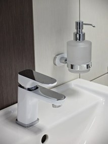 Slezák - RAV Dávkovač tekutého mydla sklenený YUKON - YUA0303CB, Biela/chróm