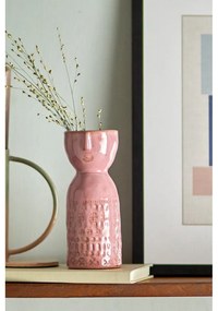 Ružová ručne vyrobená váza z kameniny (výška 14,5 cm) Embla – Bloomingville