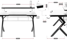 PC stolík Hyperion 5.0 (čierna + biela). Vlastná spoľahlivá doprava až k Vám domov. 1087512