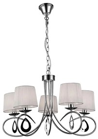Luster na reťazi ARNIKA 5xE14/40W/230V matný chróm/biela