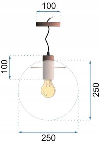 Toolight - Závesné sklenené stropné svietidlo Lassi 25 cm, ružové zlato, OSW-00131