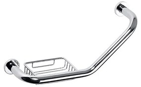 Madlo s mydelničkou 45,5x25 cm nerezové/strieborné