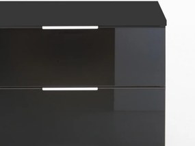 Nočný stolík Easy Plus, grafit / čierne sklo