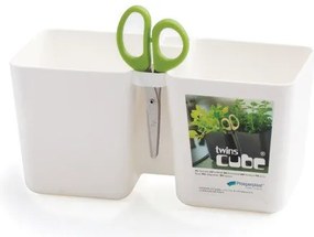 Kvetináč TWINS CUBE biely 24,4 cm
