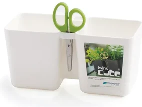 Kvetináč TWINS CUBE biely 24,4 cm