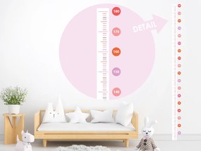 Detský meter pre dievčatá textilní prelepiteľná nálepka na stenu výška 140 cm