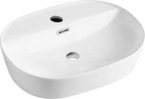Mereo Lota, umývadlo na dosku s prepadom, 500x380x150 mm, oválne, keramické, MER-UC503815