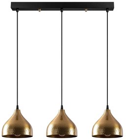 Závesné svietidlo v čierno-zlatej farbe s kovovým tienidlom Tattoo – Opviq lights