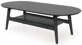 Čierny konferenčný stolík v dekore duba 60x130 cm Curved – Woodman