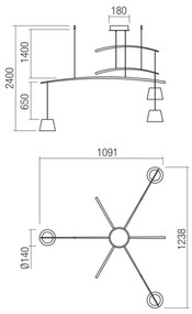 Redo 01-1524 - LED Luster na lanku LOLLI 3xLED/6W/230V biela