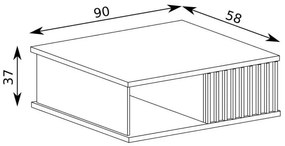 Konferenčný stolík Claudi 08 (dub artisan). Vlastná spoľahlivá doprava až k Vám domov. 1055492