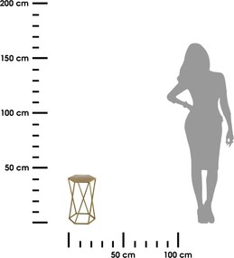STOJAN NA KVETINÁČ HEXAGON 40X24X27 CM ZLATÁ