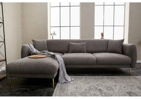 Sivá rohová pohovka (ľavý roh/s leňoškou) Simena – Balcab Home