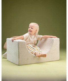 Krémovobiele menčestrové penové ihrisko 75x49x37 cm Rainbow Montessori – Wigiwama