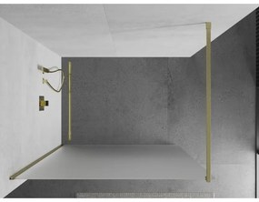 Mexen Kioto, sprchová zástena Walk-In 110 x 200 cm, 8mm sklo námraza, zlatý matný profil, 800-110-101-55-30
