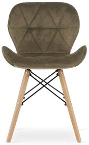 Set 4 zamatových kresiel LAGO - hnedé