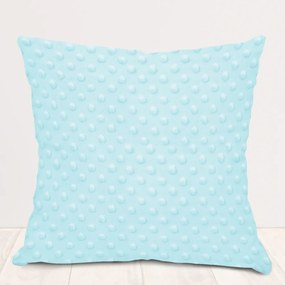 Biante Detská obliečka na vankúš Minky 3D bodky MKP-013 Ľadová modrá 45 x 45 cm