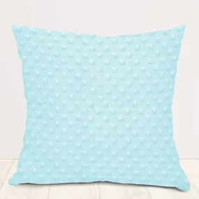 Biante Detská obliečka na vankúš Minky 3D bodky MKP-013 Ľadová modrá 60 x 60 cm