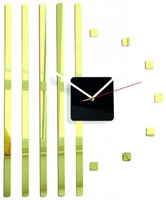 Nástenné hodiny Quartz, nalepovacie dekorácie, 3D zrkadlové nálepky Xmomo FL-Z10B- X0015