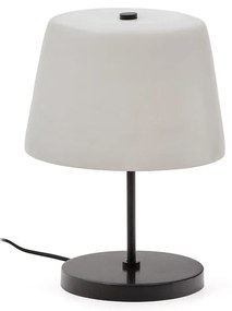 Čierno-biela stolová lampa so skleneným tienidlom (výška 38 cm) Nefar – Kave Home