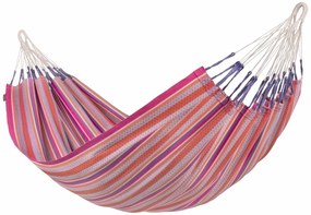 La Siesta Hojdacia sieť MODESTA DOUBLE PATTERN - flamingo, 100% organická bavlna