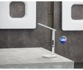Immax 08934L - LED Stolná lampa s displejom KINGFISHER LED/9W/230V biela