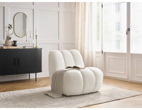 Biele kreslo z textílie buklé Janissaire – Bobochic Paris