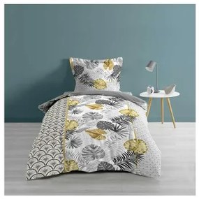 Sammer Obojstranné posteľné obliečky v bielej farbe s listami 140x200 cm 3574386438124 140 x 200 cm
