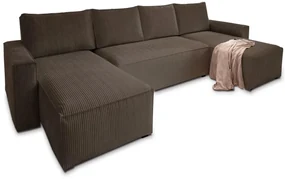 Tmavohnedá sedacia súprava do U SMART COSARO 295x140 cm