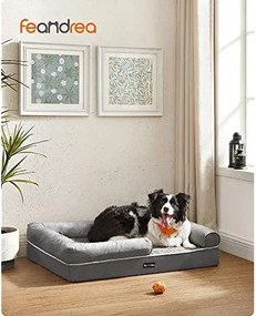 Feandrea ortopedický pelech pre psa, pohovka pre psa so snímateľným poťahom, svetlosivý
