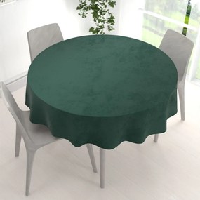 Biante Zamatový okrúhly obrus Velvet Premium SVP-044 Lesná zelená Ø 140 cm