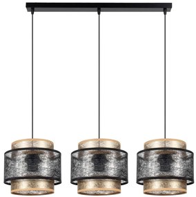 Luster na lanku GABI 3xE27/60W/230V zlatá/čierna