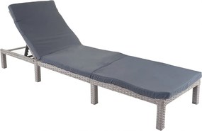 Záhradné lehátko HWC-A51 - vankúše tmavosivé basic 5cm - sivá