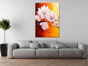 Gario Ručne maľovaný obraz Farebné magnólie Rozmery: 100 x 70 cm