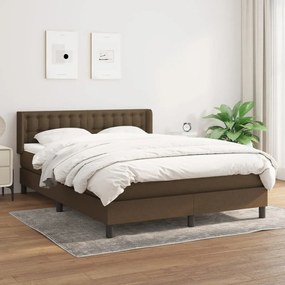 Boxspring posteľ s matracom tmavohnedá 140x200 cm látka 3130036