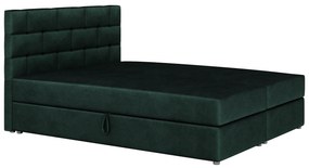 Manželská posteľ Boxspring 160x200 cm Waller (tmavozelená) (s roštom a matracom). Akcia -20%. Vlastná spoľahlivá doprava až k Vám domov. 1007723