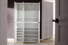 Zrkadlová viacúčelová skriňa s policami Mirror, 74 cm, biela