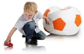 Sedací vak futbalová lopta malá bielooranžová EMI