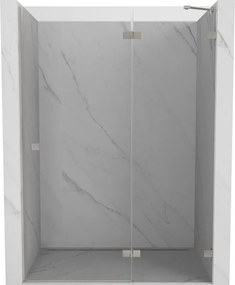 Mexen, Mexen Lunar pravé otočné sprchové dvere 130 cm, transparentné, brúsený nikel - 834-130-000-97-00-P