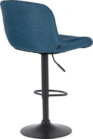 Barová stolička Solon - látka, čierny rám - modrá