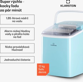 Klarstein Arctic Porter, výrobník ľadu, kužeľovité kúsky ľadu, 12 kg/24 h, nehrdzavejúca oceľ